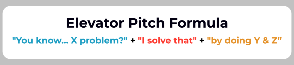 elevator pitch formula